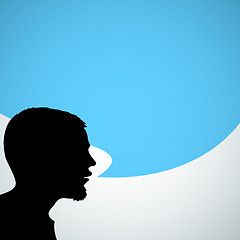 Image showing Abstract speaker silhouette