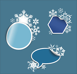 Image showing Vector winter Labels, stickers, pointers, tags