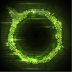 Image showing Vector Abstract green technical background 