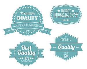 Image showing Old blue retro vintage labels