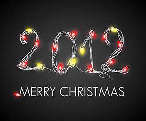 Image showing Vector Christmas background with red and yellow lights