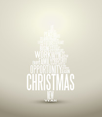 Image showing Vector Abstract christmas card with season words