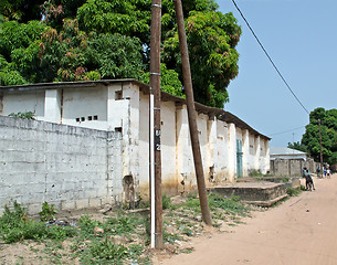 Image showing Gambia street with power pole