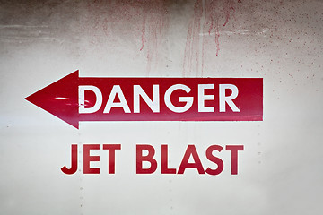 Image showing danger jet blast - grunge