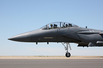 Image showing F-15 taxi cockpit view