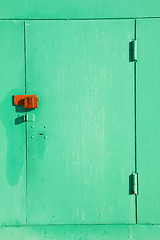 Image showing lock on a metal door