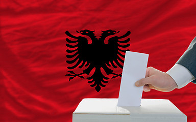 Image showing man voting on elections in albania