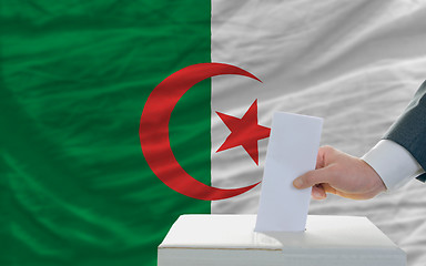 Image showing man voting on elections in algeria