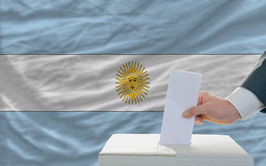 Image showing man voting on elections in argentina