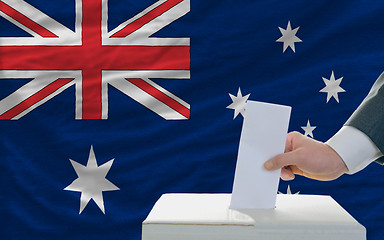 Image showing man voting on elections in australia