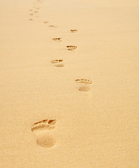 Image showing Footprints on the beach