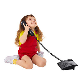 Image showing Child talking on the phone