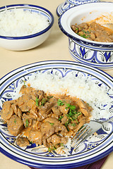 Image showing Beef stroganoff meal vertical