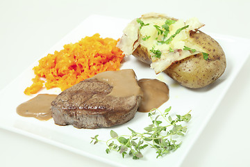 Image showing Filet mignon meal