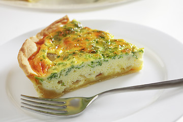Image showing Cheese quiche slice