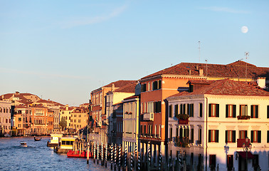 Image showing Moonrise over the Grand Canal