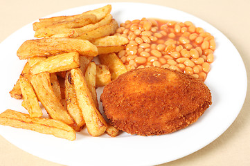 Image showing Chicken kiev fry up