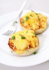 Image showing Muffins and egg vertical