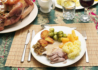 Image showing Christmas dinner