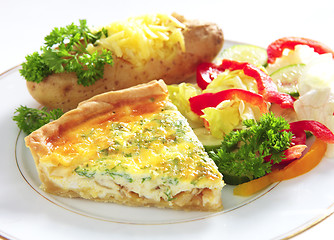 Image showing Quiche with baked potato