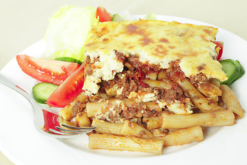 Image showing Pastitsio meal deep focus