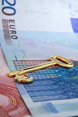 Image showing Golden euro key