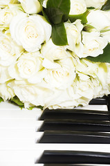 Image showing Bouquet on Piano