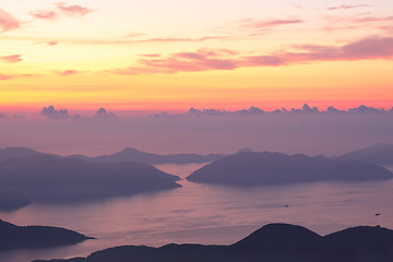 Image showing sunset in the mountains 