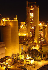 Image showing Cement Plant at night