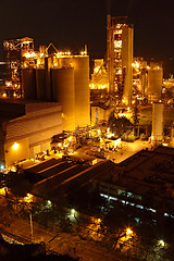 Image showing Cement Plant at night