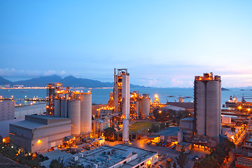 Image showing Cement Plant,Concrete or cement factory, heavy industry or const