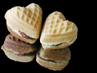 Image showing two heart-like biscuits