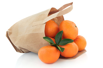 Image showing Mandarin Oranges in a Bag