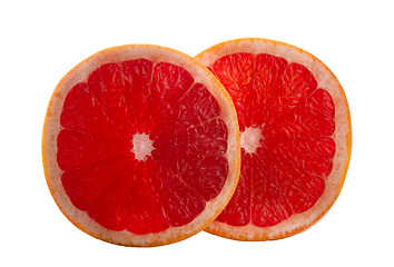Image showing two slices of grapefruit