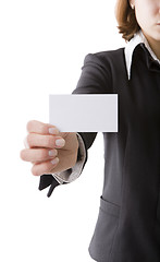 Image showing Girl with business card