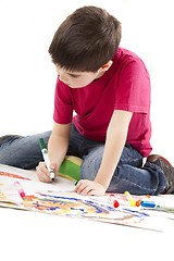 Image showing the boy drawing 