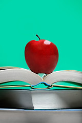 Image showing  Book with red Apple