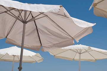 Image showing Flying umbrellas