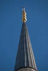 Image showing The top decoration of a minaret of Blue Mosque
