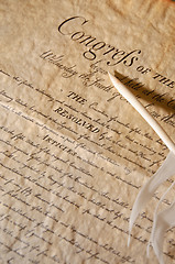 Image showing Feather with the declaration