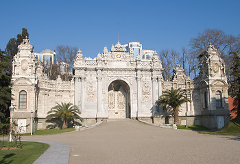 Image showing Dolmabache Palace Entrance - wide view