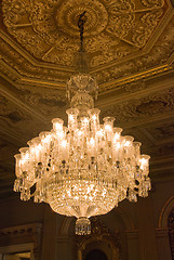 Image showing Chandelier with seeling decorations