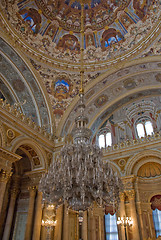 Image showing The Chandelier in the Main Hall of Dolmabahche Palace