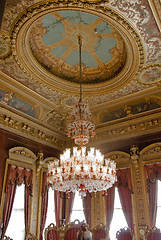 Image showing Chandelier with seeling decorations