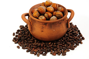 Image showing pot  with nuts