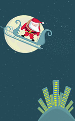 Image showing Santa skydiving