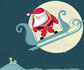 Image showing Santa skydiving