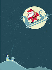 Image showing Santa skydiving