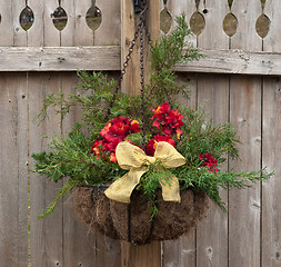 Image showing Outdoor Holiday Hanging Basket