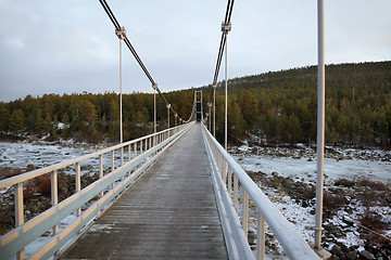 Image showing Pedestrian bridge over the river